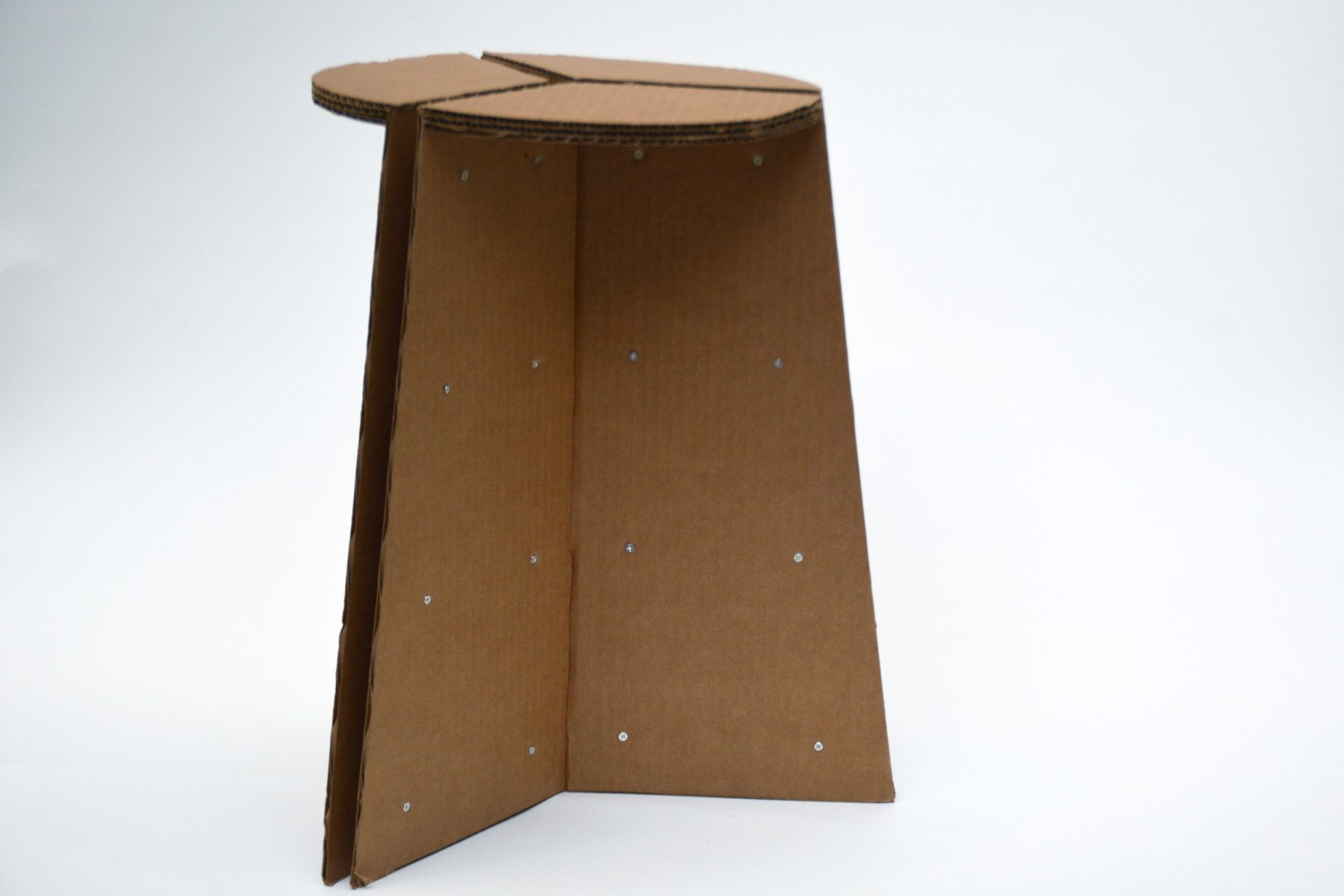 Full scale cardboard model of the stool