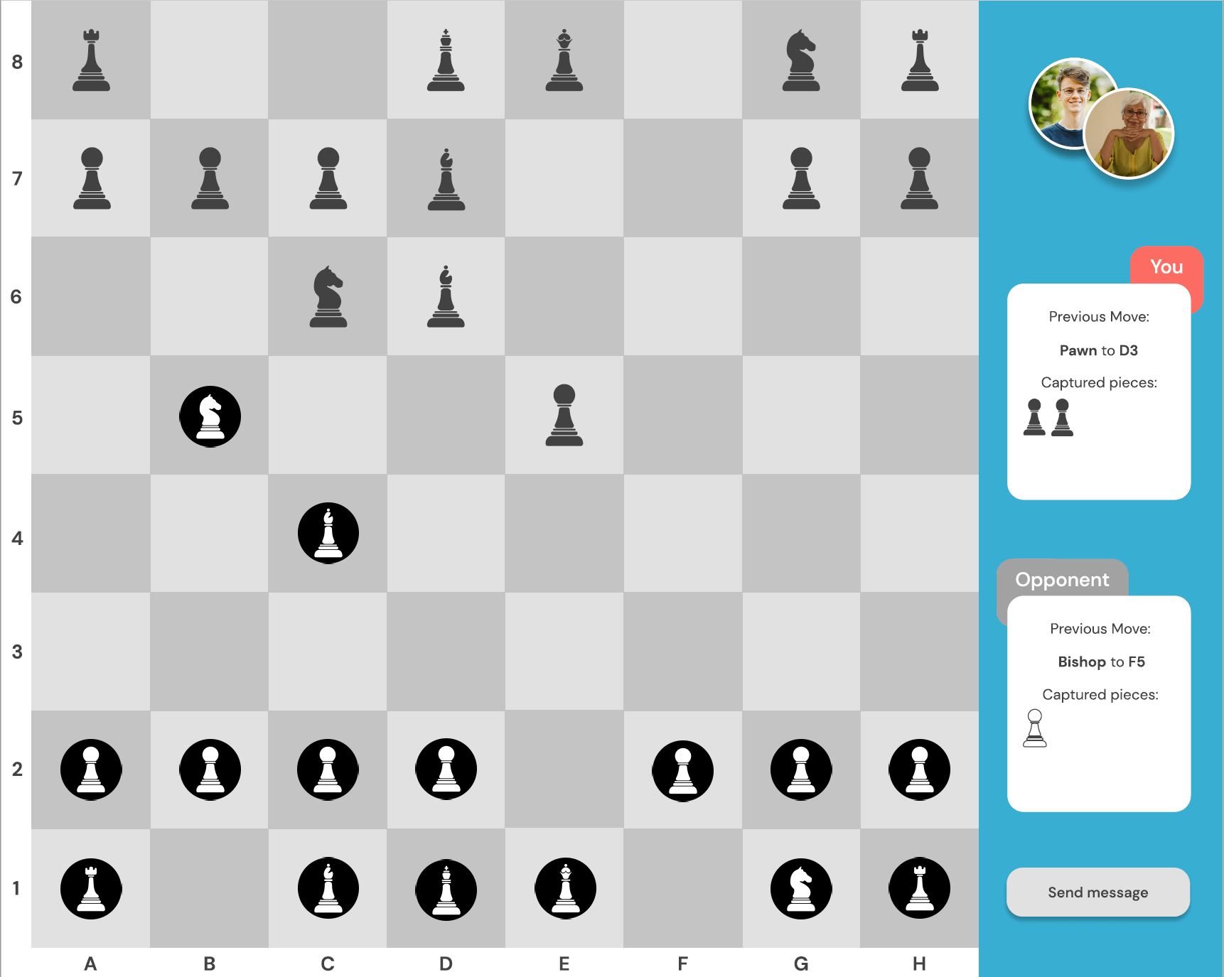 Interface mockup on prototype